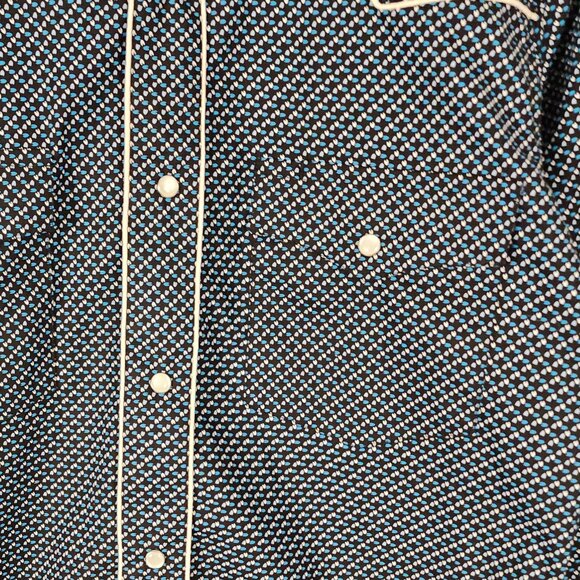 Riley & McCormick Black Printed 100% Cotton Pearl Snap Western Shirt - Picture 2 of 6